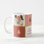 Mug Pastel & Gold Christmas Tree 3 Photo Collage (Gauche)