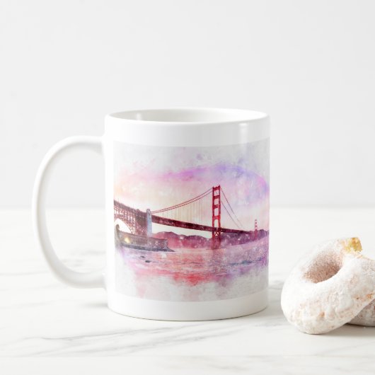Mug Pastel Golden Gate Bridge à San Francisco (Avec donut)
