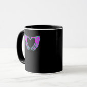 Mug Pastel Goth Vêtements, Skeleton Mains de coeur (Devant gauche)