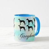 Mug Pastel Greyhound Silhouette (Devant droit)