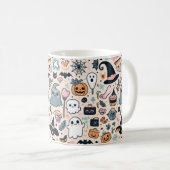 Mug Pastel Halloween Motif Avec Fantôme Citrouille (Devant droit)