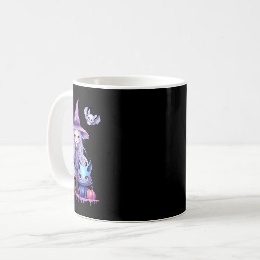 Mug Pastel Halloween Witch Chat Citrouille Pastelcore (Devant gauche)