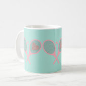 Mug Pastel Heart Tennis Lecteur Racquettes Ball Design (Devant gauche)