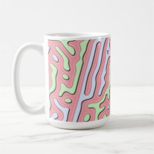 Mug Pastel Kawaii Design Abstrait de Squiggle coloré