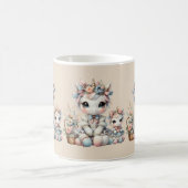 Mug Pastel Kawaii Unicorne Mère Fille Duo Beige (Centre)