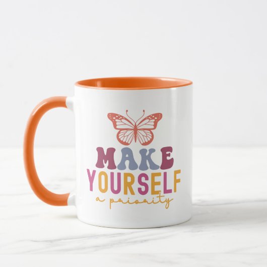 Mug Pastel "Make Yourself a Priority" Self Care (Gauche)
