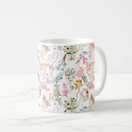 Mug Pastel Mariage ornements motif 02 (Devant droit)