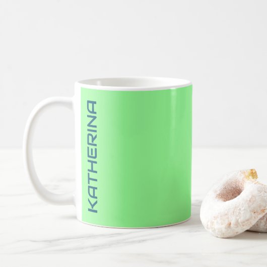 Mug Pastel Mint Vert Solide Couleur Personnalisée (Avec donut)