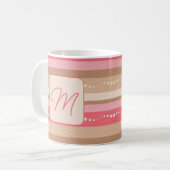 Mug Pastel Monogramme Et Motif De Grilles (Devant gauche)