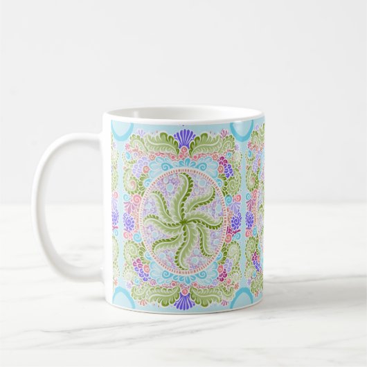 Mug Pastel Nature Mandala Art (Gauche)