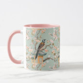 Mug Pastel Oriental Oiseaux et fleurs de fruits (Gauche)