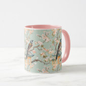 Mug Pastel Oriental Oiseaux et fleurs de fruits (Devant droit)