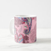 Mug Pastel paisley, patchwork ethnique traditionnel (Devant gauche)