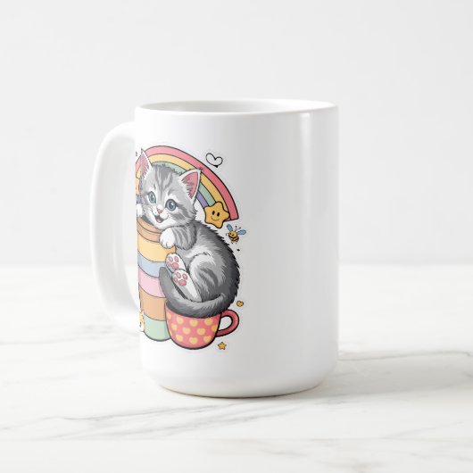 Mug Pastel Paws & Rainbow Sips (Devant gauche)