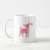 Mug Pastel Pink Chihuahua Valentine Mug, Custom Name (Gauche)