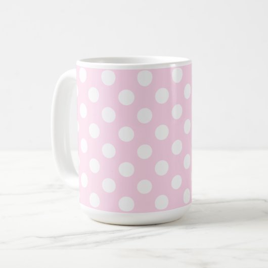Mug Pastel Pink Et Grands Pois Blancs (Devant gauche)