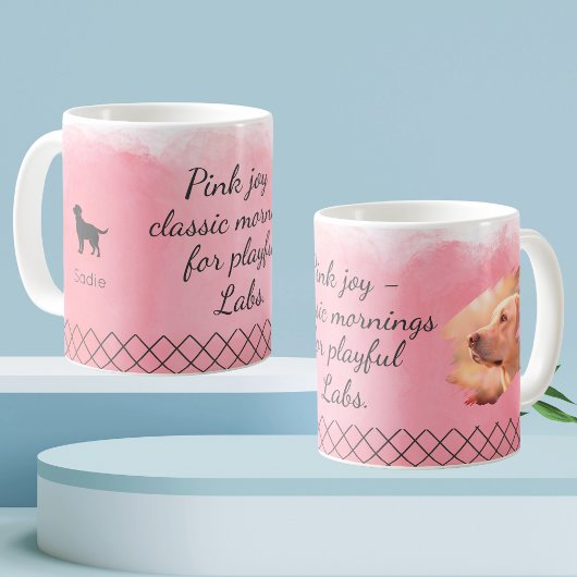 Mug Pastel Pink Labrador Retriever Custom Photo & Name