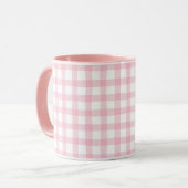 Mug Pastel Pink Plaid – Soft Aesthetic Seamless (Devant gauche)