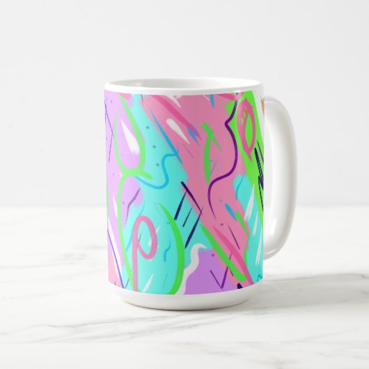 Mug Pastel Pop Art Abstrait (Devant droit)