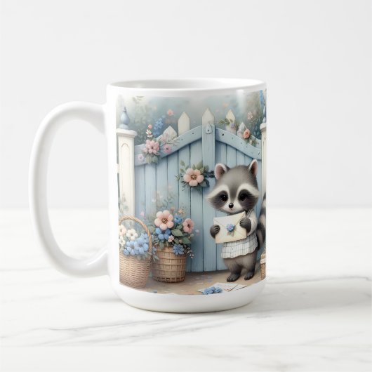 Mug Pastel Raccoon Letter Garden (Gauche)