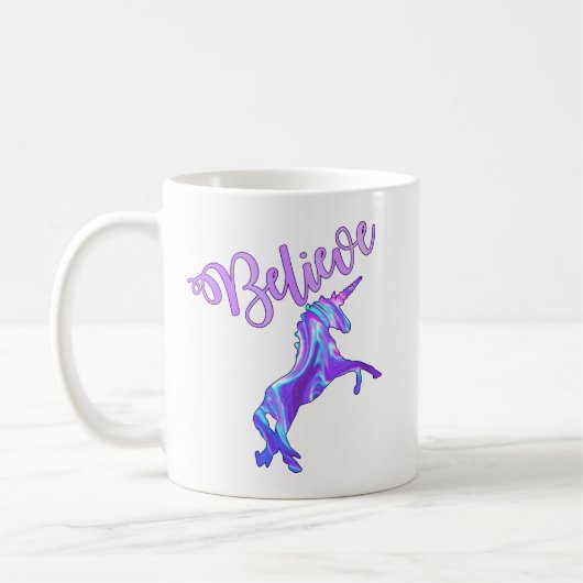 Mug Pastel Rainbow Croire En Unicorns (Gauche)