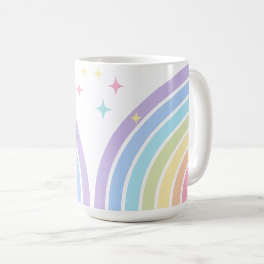 Mug Pastel Rainbow et Starlit Whimsy (Devant droit)
