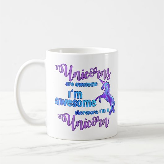 Mug Pastel Rainbow Je suis une licorne (Gauche)