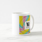 Mug Pastel Rainbow Spiral Candy Photo Monogramme (Devant droit)