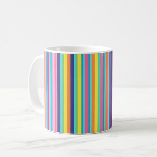 Mug Pastel Rainbow Stripes (Devant gauche)