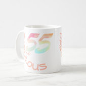 Mug Pastel Rainbow Typographie 55 ans Anniversaire (Devant gauche)