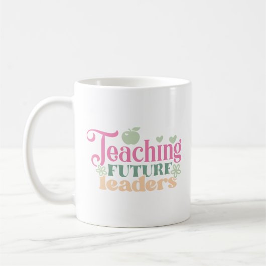 Mug Pastel Retro Enseigner les futurs leaders (Gauche)