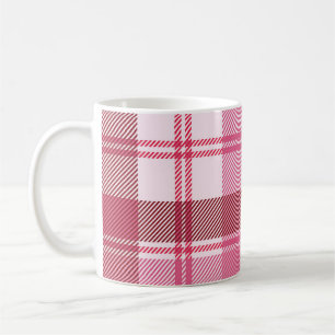 Mug Pastel rose plaid : grille carré transparente