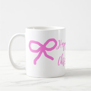Mug Pastel rose violet heureux 1er Noël bow name da