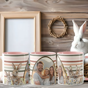 Mug Pastel Stripes photo Pâques avec Bunnies