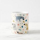 Mug Pastel Terrazzo Funny Mignonne Chien Motif (Centre)