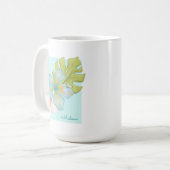 Mug Pastel Tropical Floral avec n'importe quel nom (Devant gauche)