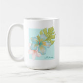 Mug Pastel Tropical Floral avec n'importe quel nom (Gauche)