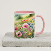 Mug Pastel Wildflower Meadow Landscape