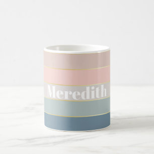Mug Pastell Gold Custom Summer Color Block Bandes