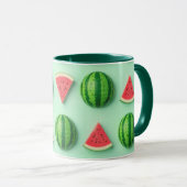 Mug Pastèque à l'aquarelle stylée tendance (Devant droit)