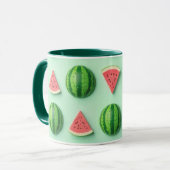 Mug Pastèque à l'aquarelle stylée tendance (Devant gauche)