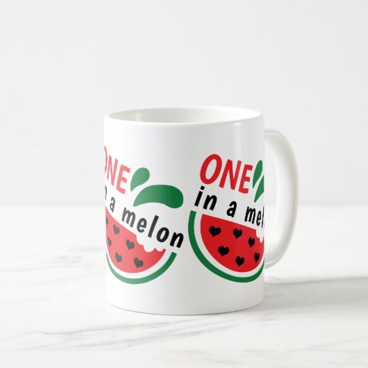 Mug Pastèque de coeur ONE dans un Melon (Devant droit)