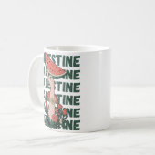 Mug pastèque, fleurs et palestine Texte Répéter (Devant gauche)