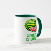 Mug Pastèque fraîche et mûre avec des vibrations estiv (Devant droit)