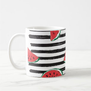 Mug pastèque rayée, motif vintage sans soudure.
