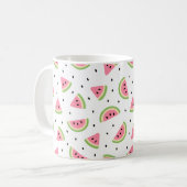 Mug Pastèque rose, Graines de pastèque, Motif d'été (Devant gauche)