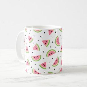Mug Pastèque rose, Graines de pastèque, Motif d'été
