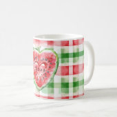 Mug Pastèque rouge vert blanc cœurs rayures (Devant droit)