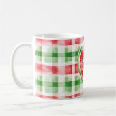 Mug Pastèque rouge vert blanc cœurs rayures (Gauche)