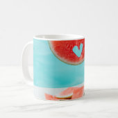 Mug pastèque tranchée sur papier blanc (Devant gauche)